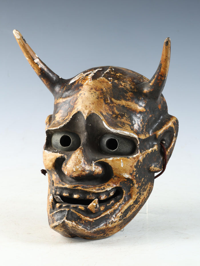Japanese Antique Noh Mask Hannya Paper Clay Product Tsushima