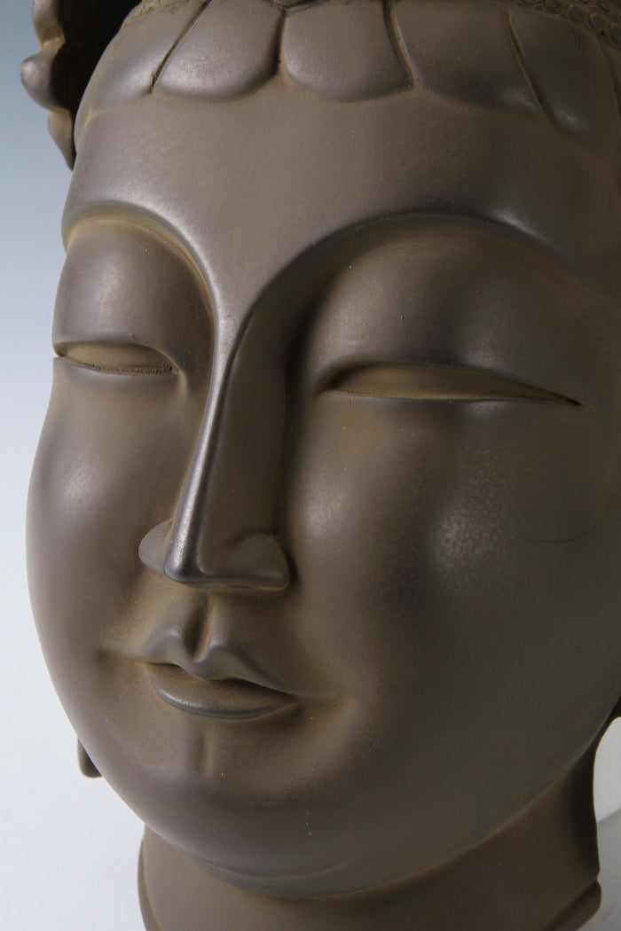 Japanese Plaster Dream Guanyin Mask  Showa Era Buddhism Plaque