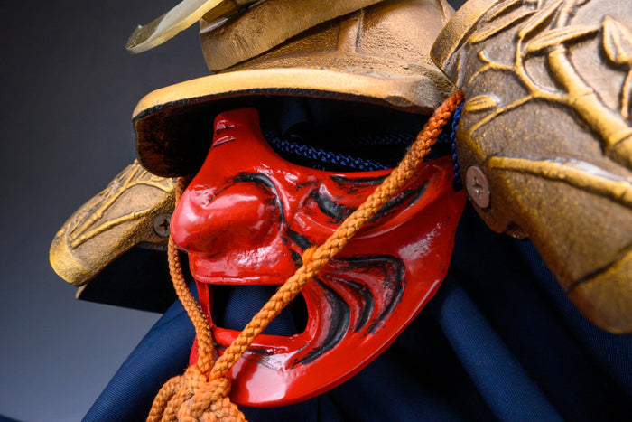 Japanese Samurai Helmet Middle Size  -Shikanosuke Kabuto with a Mask- Tsushima