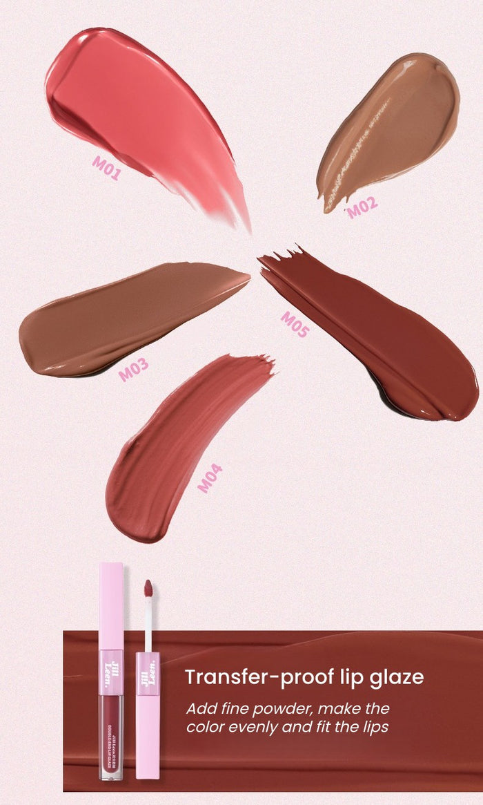 JILL LEEN Long-wear Matte & Glossy Double-head Lip Glaze T5618