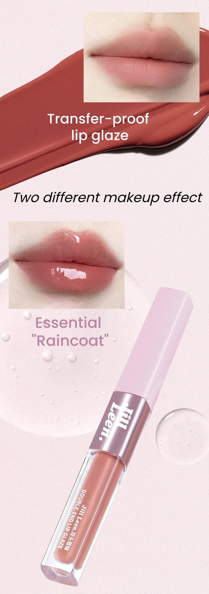 JILL LEEN Long-wear Matte & Glossy Double-head Lip Glaze T5618