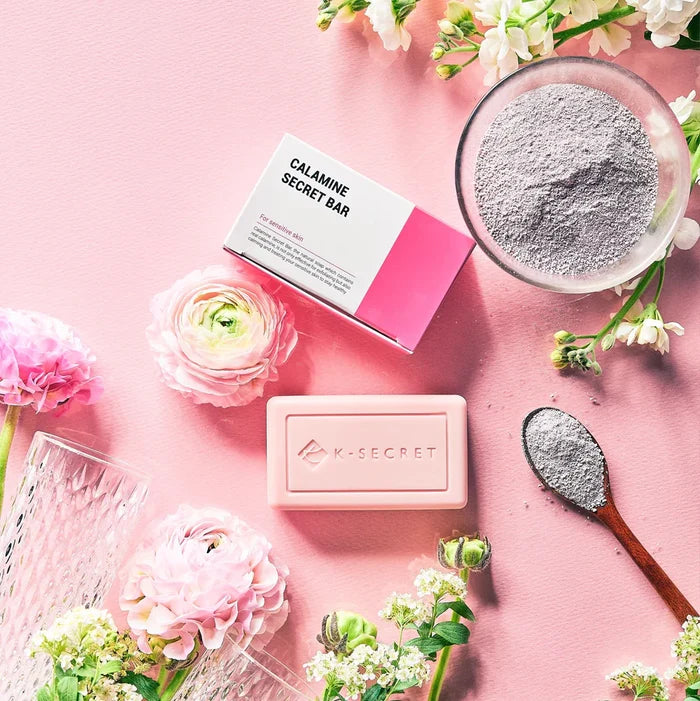 K SECRET calamine secret bar صابونة لعلاج الحبوب وتهدئة البشرة