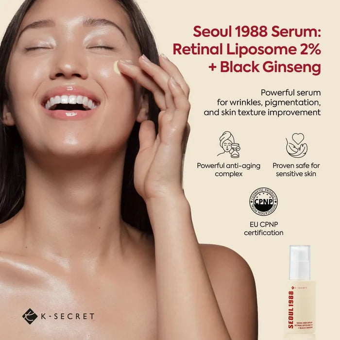 K Secret Seoul 1988 Retinal Serum: 2% Retinal Liposome 2% + Black Ginseng