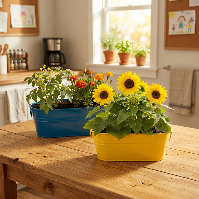 Kids My First Garden Grow Kit | Tomato & Marigold, Sunflower (2 Pack)