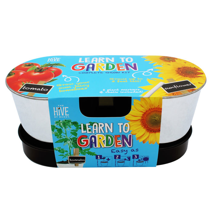 Kids My First Garden Grow Kit | Tomato & Sunflower (2 Pots with Tray)