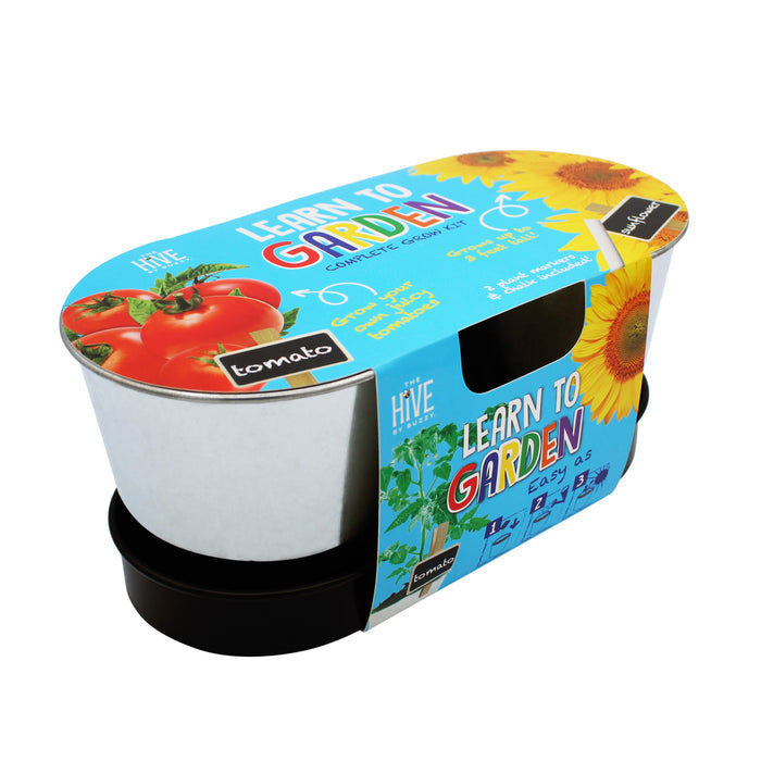 Kids My First Garden Grow Kit | Tomato & Sunflower (2 Pots with Tray)