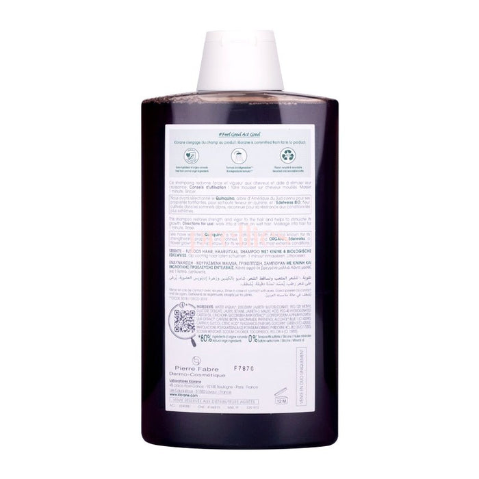 KLORANE Shampoo with Quinine and Organic Edelweiss 400ml (141283)