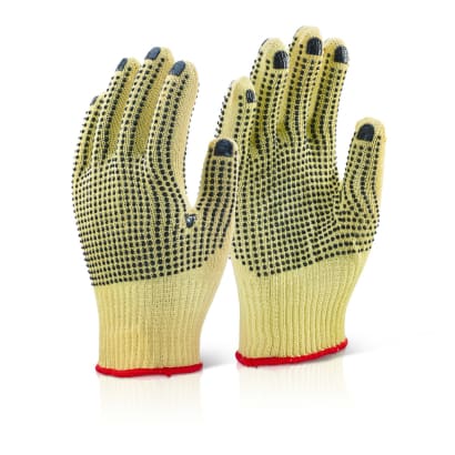 Kutstop medium weight reinforced dotted work glove (pack of 100) beeswift kgmwd