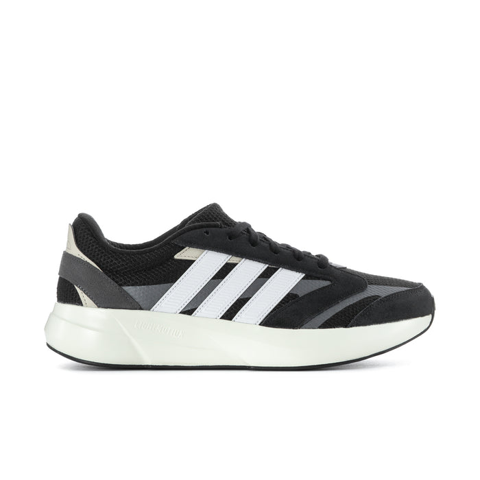 Lightshift men's black and white sneakers with three stripes and lace-up design