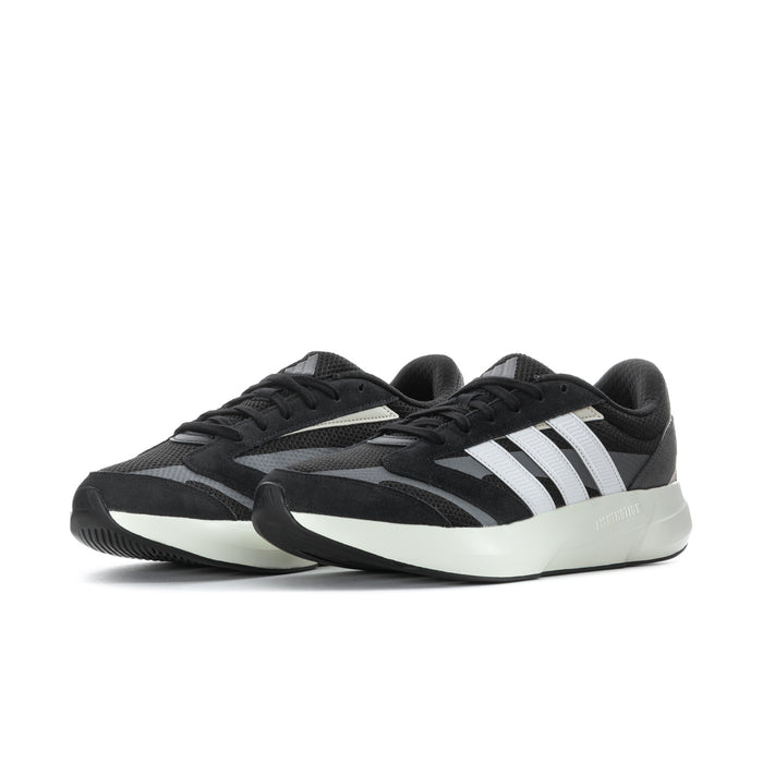 Lightshift men's black and white sneakers, side view with three-bar logo and laces
