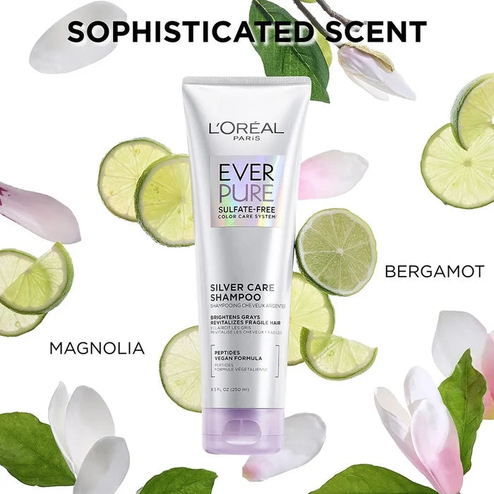 LOREAL PARIS Ever Pure Silver Care Shampoo شامبو لوريال باريس للعناية بالشعر الرمادي والأشقر