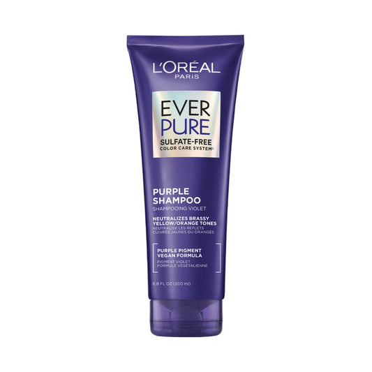 LOREAL PARIS Ever Pure Sulfate Free Purple Shampoo شامبو لورِيال باريس  لتوحيد اللون وتقليل الاصفرار في الشعر الأشقر