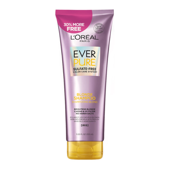 LOREAL PARIS EverPure Sulfate Free Blonde Shampoo with Iris شامبو لورِيال باريس لشعر الأشقر المصبوغ أو الباهت