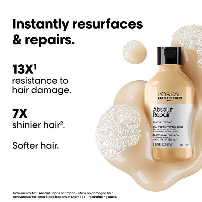 L'Oréal Professionnel Absolut Repair Shampoo For Dry and Damaged Hair With Protein & Omega-9 (300ml)