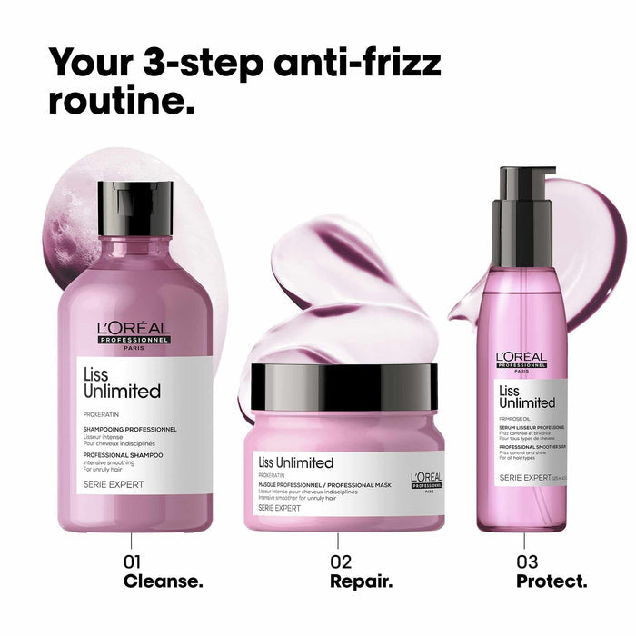 L'Oréal Professionnel Liss Unlimited Shampoo, Upto 96 hours of frizz control, With Pro-Keratin (300ml)