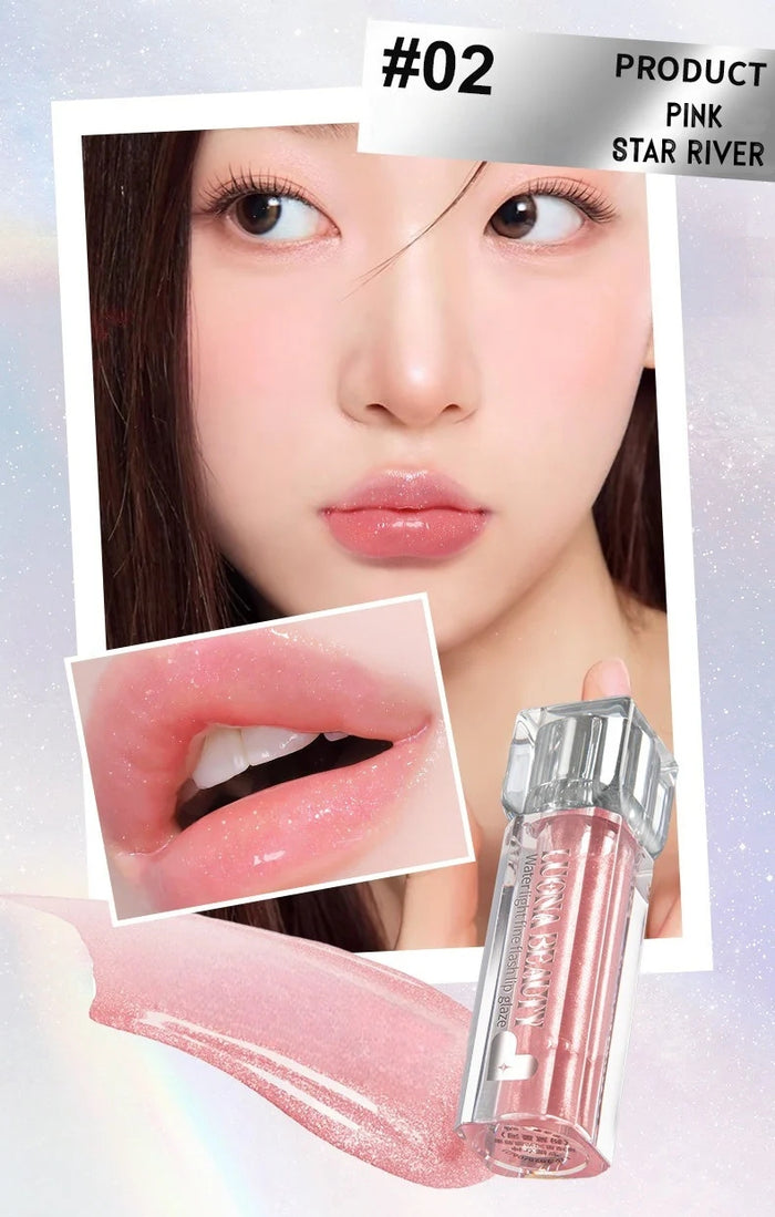 LUONA NOESS Moist Sparkling Shimmer Glossy Mirror Lip Gloss T5509