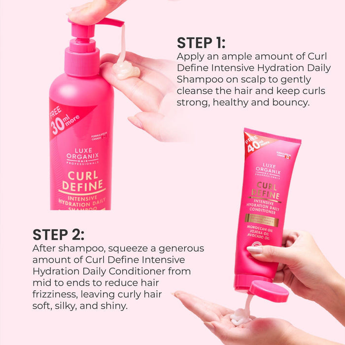 Luxe Organix Curl and Define Essence, Shampoo and Conditioner