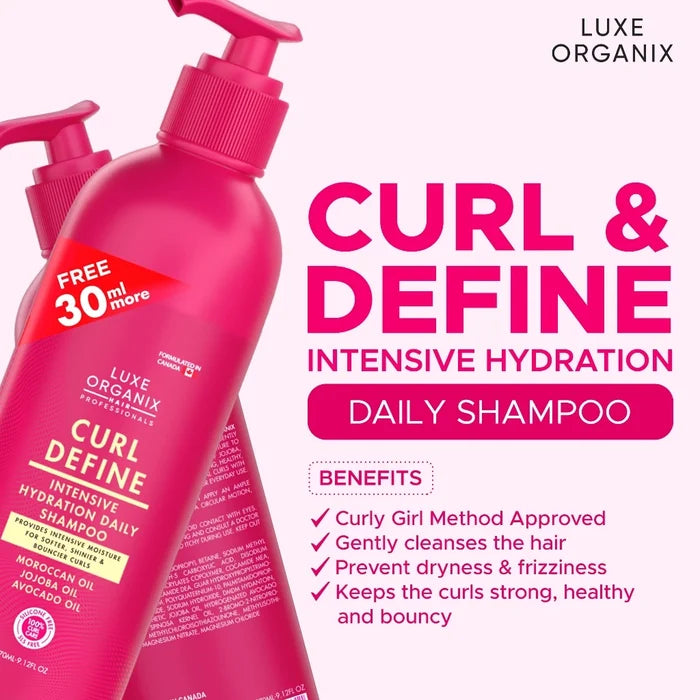 LUXE ORGANIX Curl Define Intensive Hydration Daily Shampoo 270ml
