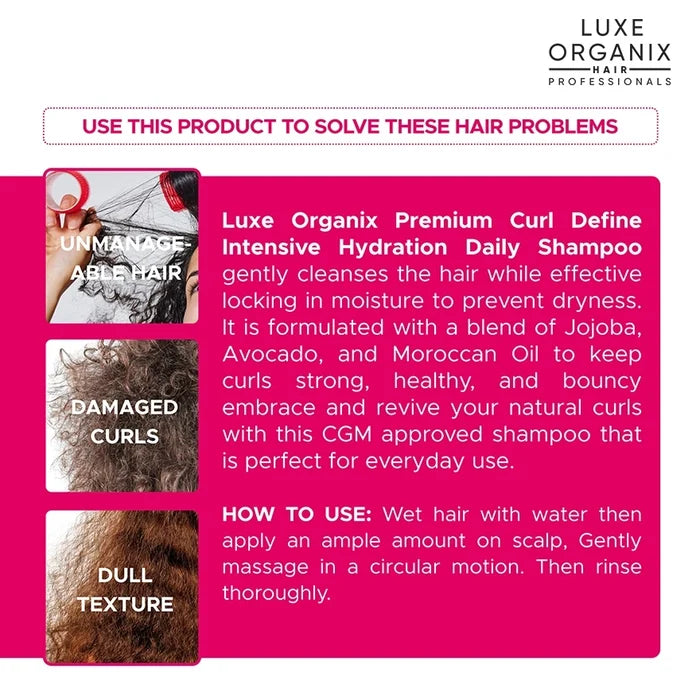 LUXE ORGANIX Curl Define Intensive Hydration Daily Shampoo 270ml