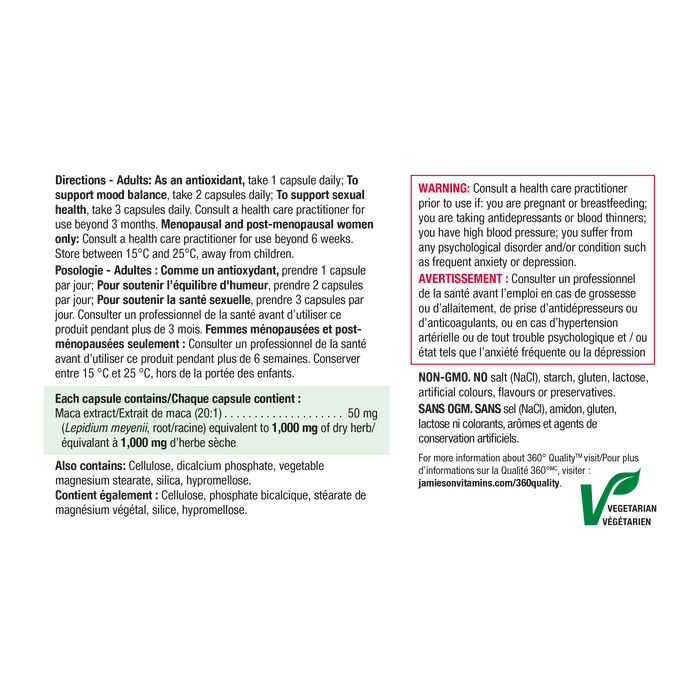 31000644 Jamieson Maca 1,000 mg, 45 ct 7997_NFP