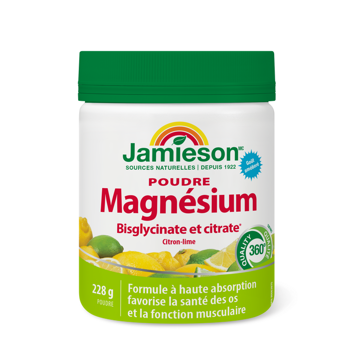 31000563 Jamieson Magnesium Bisglycinate Plus Citrate* Powder Lemon Lime Flavour 228 g 7760_MAIN2