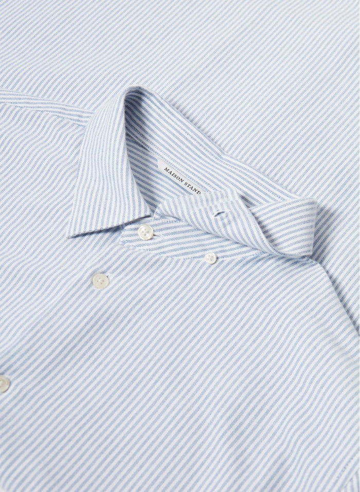 Maison Standards - Chemise Peter Flanelle rayée - Bleu - Chemises - H223C001TIR19