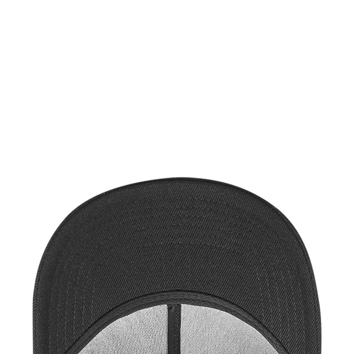 Black cap interior headband with contrasting light-colored lining
