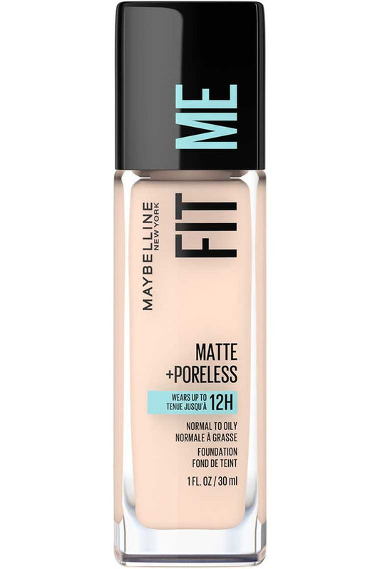 MAYBELLINE Fit Me Matte + Poreless كريم الأساس خفيف الوزن من ميبيلين فت مي