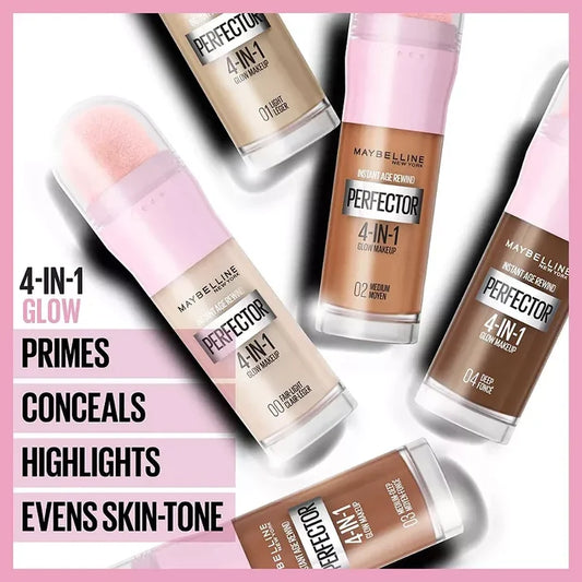 MAYBELLINE Instant Age Rewind Instant Perfector 4-In-1 Glow Makeup  كونسيلر وهايلايت و برايمر و بي بي كريم اربعة في واحد من ميبيلينن