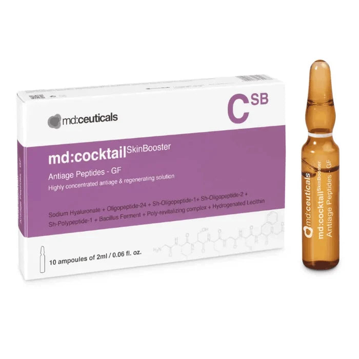 MD:ceuticals 抗炎舒緩修復基因肽水光安瓶 紫水光款 md:cocktail SkinBooster Antiage Peptides – GF 複合胜肽再生因子原液