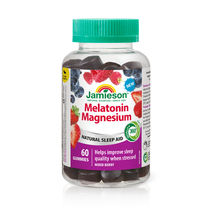 31001334 Jamieson Melatonin Magnesium Gummy, Mixed Berry, 60 ct 9996_R2024_GUM_Melatonin+Magnesium_MixedBerry_300cc_MAIN