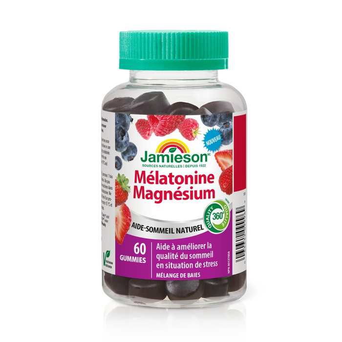 31001334 Jamieson Melatonin Magnesium Gummy, Mixed Berry, 60 ct 9996_R2024_GUM_Melatonin+Magnesium_MixedBerry_300cc_MAIN2