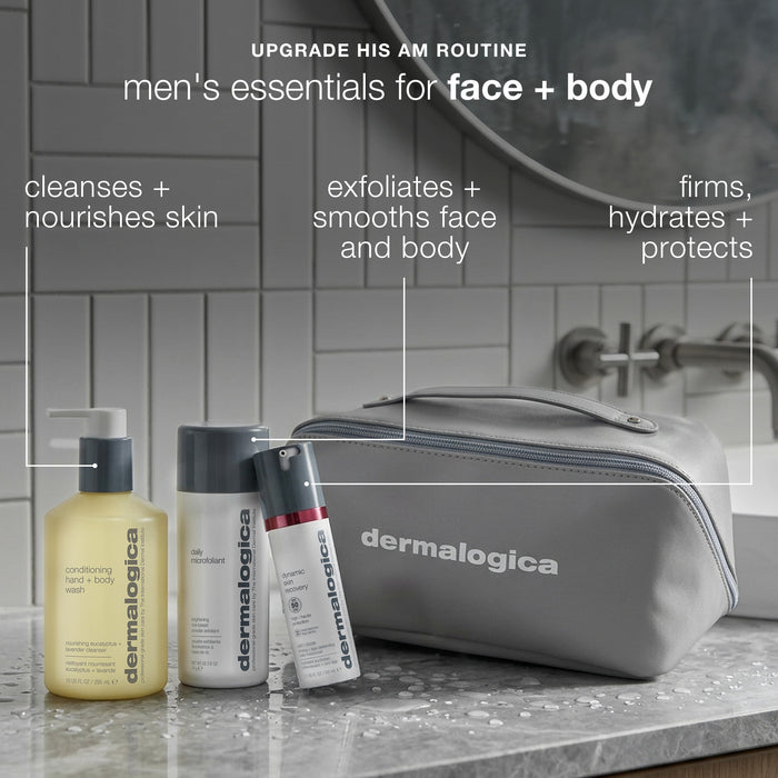 men's face + body set upgrade his am routine