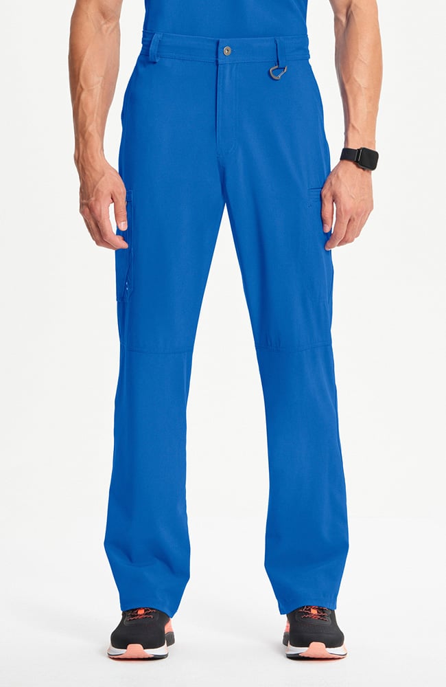 Men's Scrub Set: Stretch V-Neck Scrub Top & Zip Fly 6-Pocket Cargo Scrub Pant