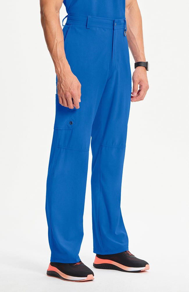 Men's Scrub Set: Stretch V-Neck Scrub Top & Zip Fly 6-Pocket Cargo Scrub Pant