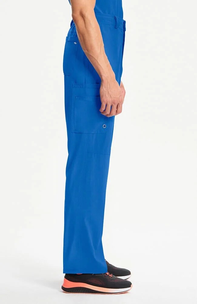 Men's Scrub Set: Stretch V-Neck Scrub Top & Zip Fly 6-Pocket Cargo Scrub Pant