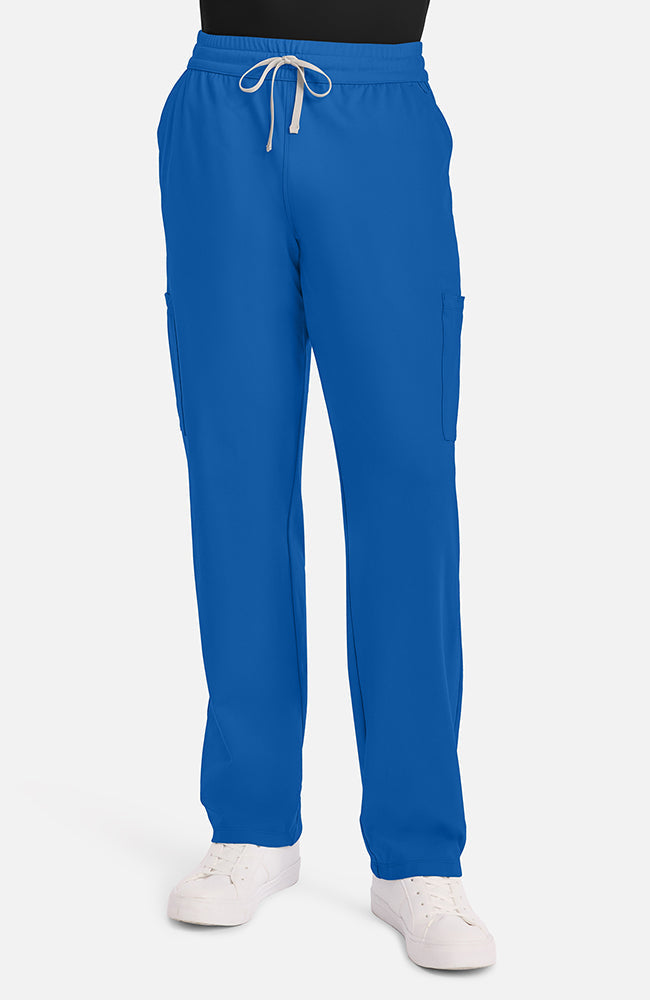 Men's Scrub Set: Tuck-In Chest Pocket V-Neck Scrub Top & 5-Pocket Straight Leg Scrub Pant