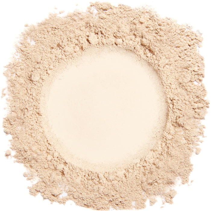 A close up swatch of Demure Light mineral foundation