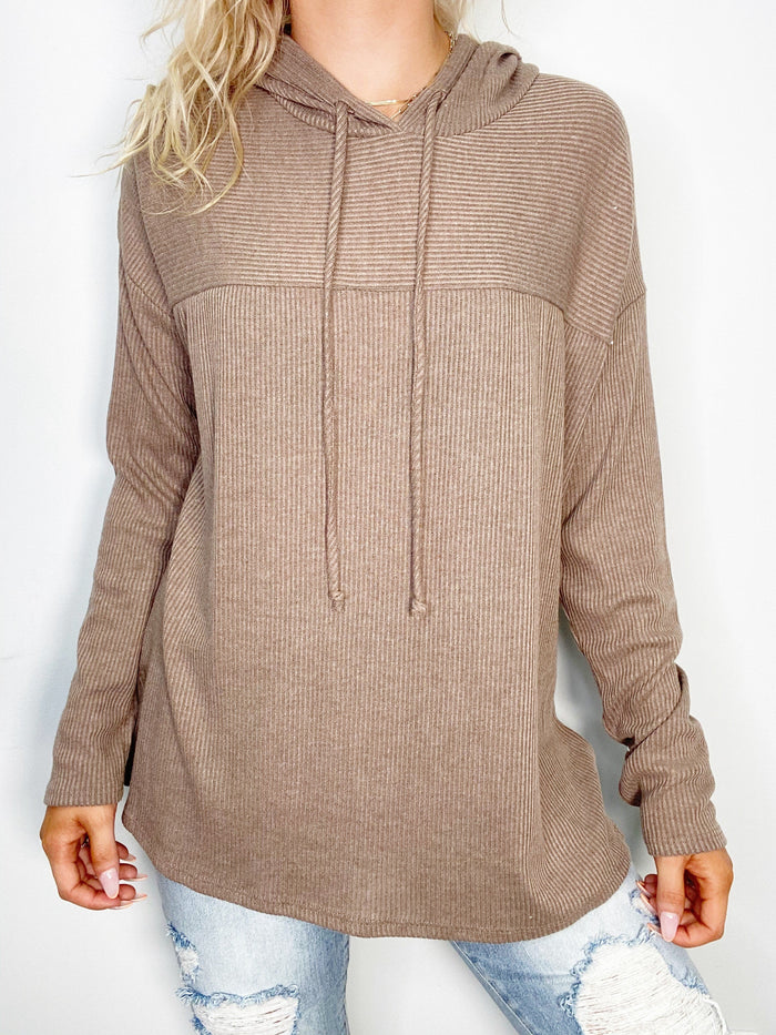 Mocha Hoodie with Thumbholes