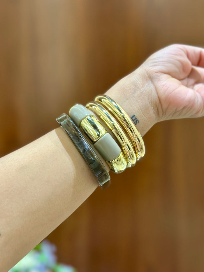 Modern Resin Bangle Stack Set Of 4 RB012