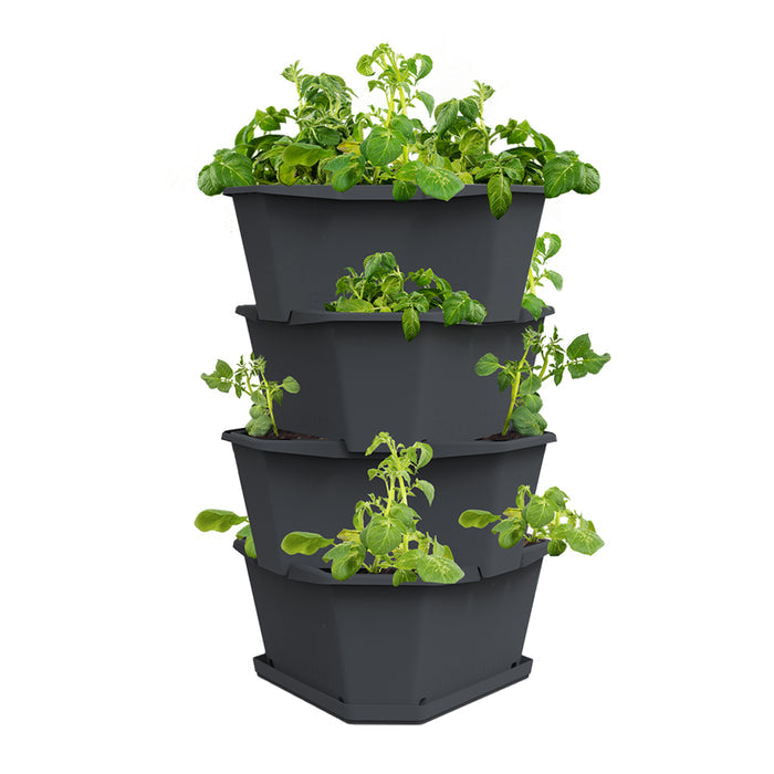Modular Vertical Garden Tower | 4-Level Raised Planter