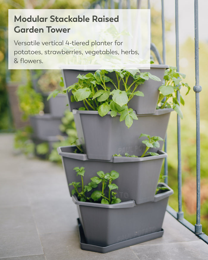 Modular Vertical Garden Tower | 4-Level Raised Planter