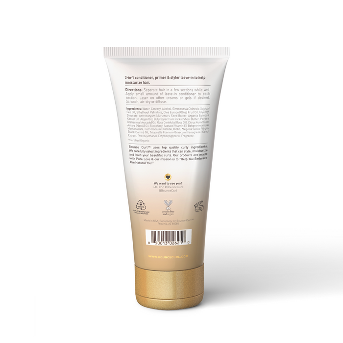 Back view of Bounce Curl product packaging, from our popular curly hair collection.