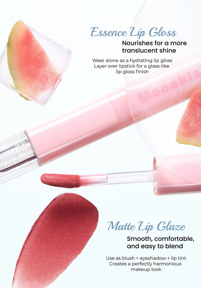 MOOEKISS Pink Blue Collection Double-head Matte & Matte Lip Glaze T5667