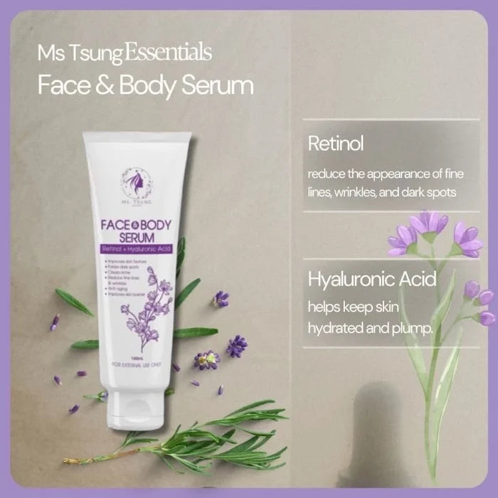 Ms Tsung Essentials Face & Body Retinol Serum Hyaluronic Acid for Whitening Skin Elasticity