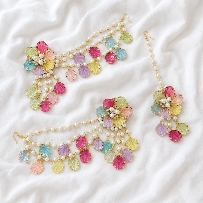 Multi Color Earring Tikka Set