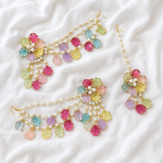 Multi Color Earring Tikka Set