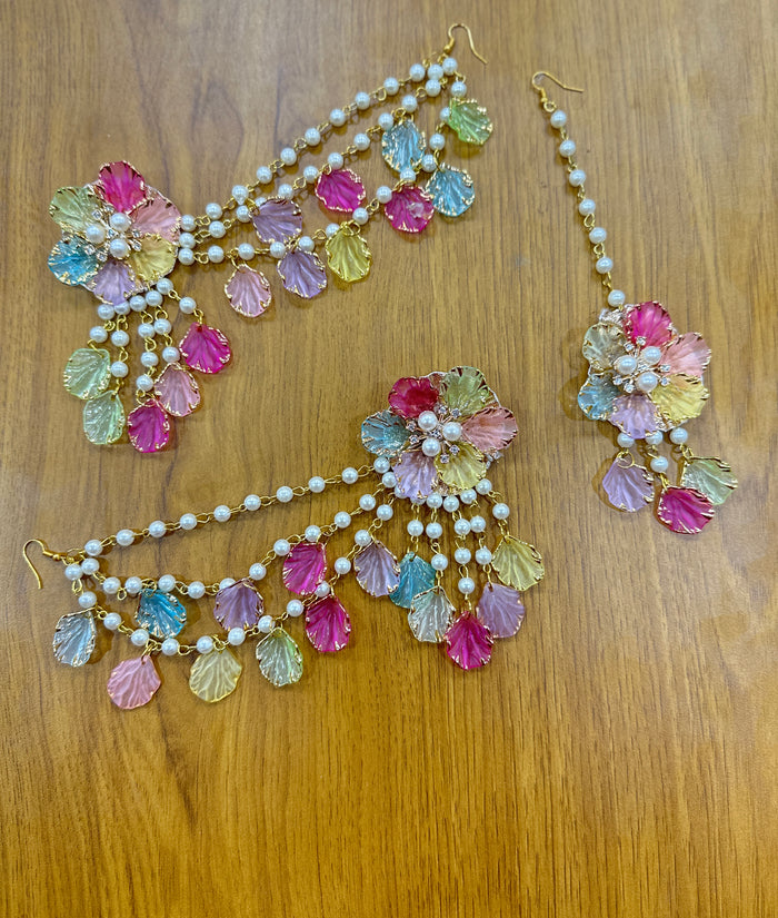Multi Color Earring Tikka Set