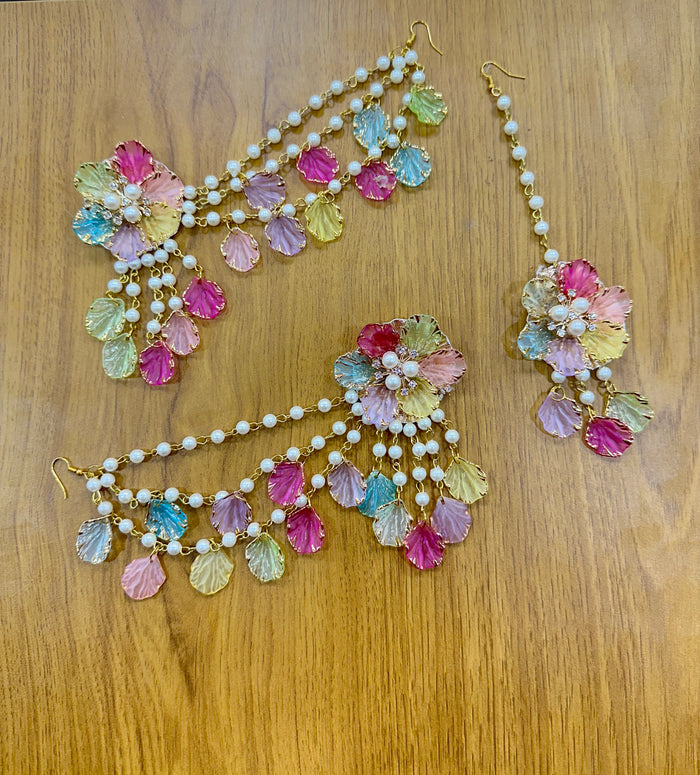 Multi Color Earring Tikka Set