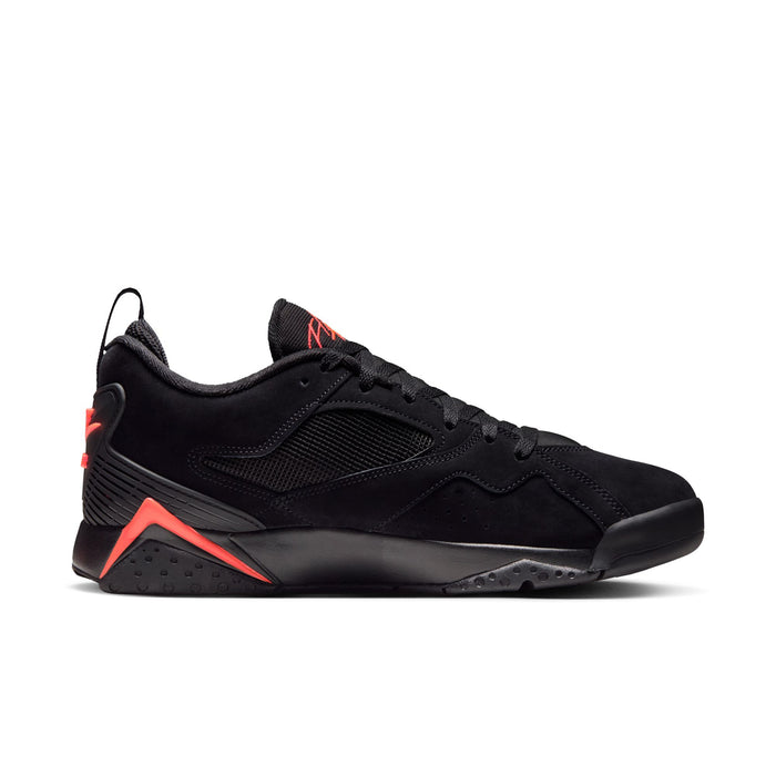 Jordan MVP 92 men's sneakers, black mesh upper with red-orange accents, lace-up style